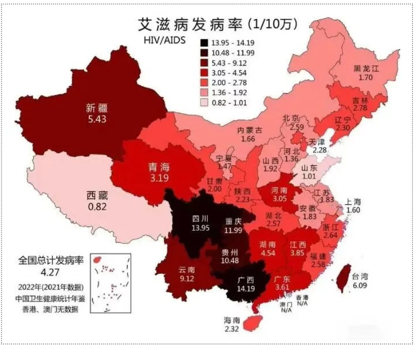 【双语】艾滋病高发省份排名 ئەيدىز كېسىلى كۆپ كۆرۈلىدىغان ئۆلكىلەرنىڭ رەت-تەرتىپى